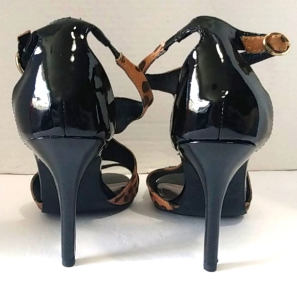 SECRET CELEBRITY BLACK LEOPARD HEELS SIZE 7.5 - Picture 4 of 12